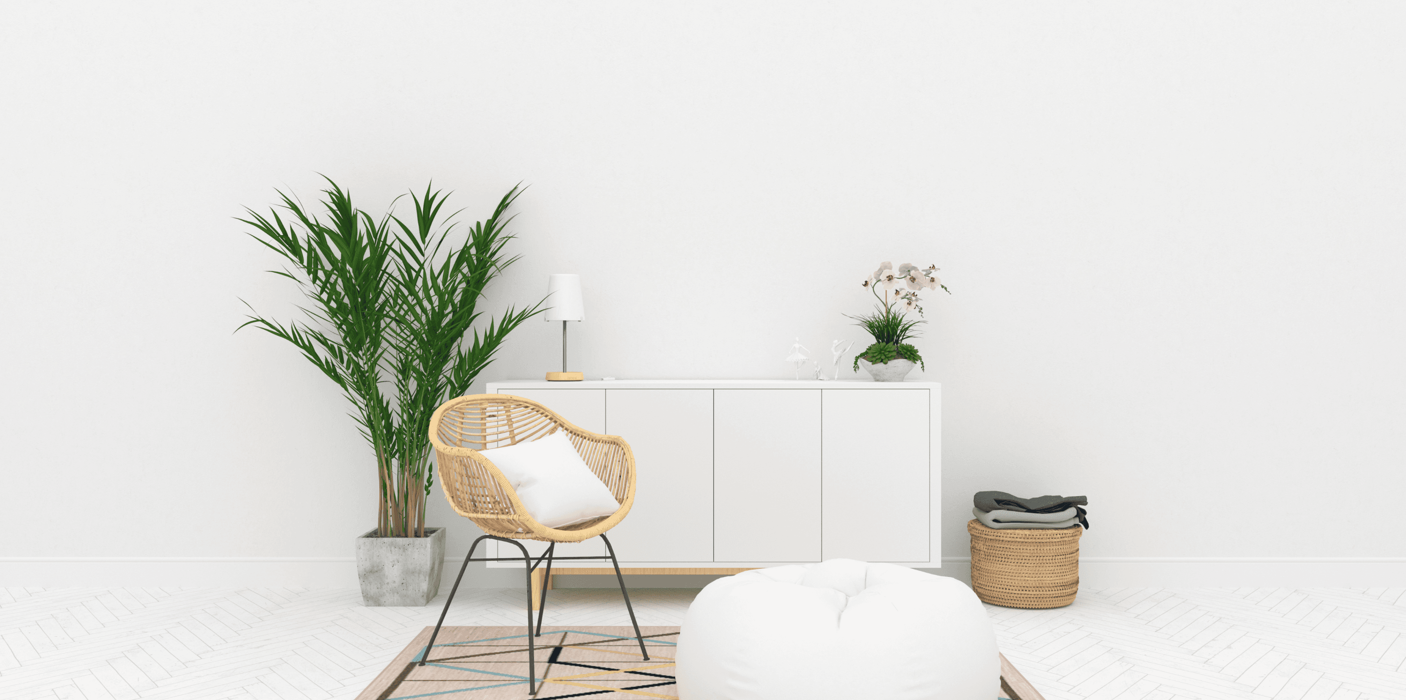 Modern chair with plant